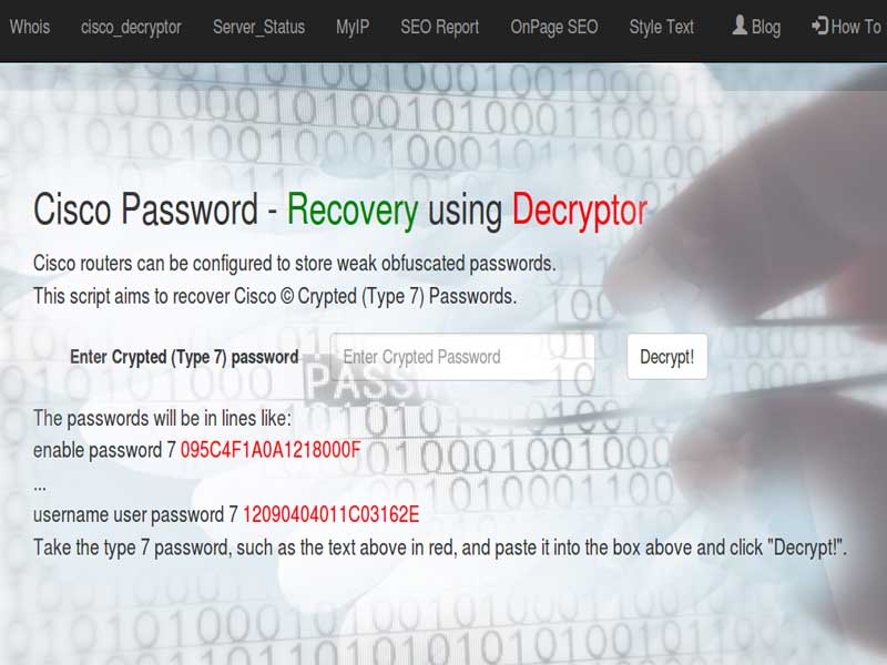Cisco Password - Decryptor